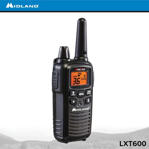  Midland - Business Radio Bundle - LXT600BBX4, 36 Channel FRS Two-Way Radio - Concealed Headsets, eVox for Hands-Free Operation, NOAA Weather Scan + Alert (8 Pack) (Black)