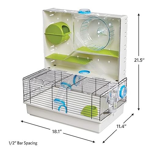  MidWest Homes for Pets Hamster Cage | Awesome Arcade Hamster Home (White) | 18.11 x 11.61 x 21.26 Inch