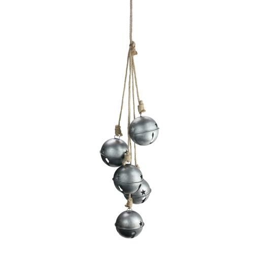  Midwest 27.5 Galvanized Metal Christmas Jingle-Bells Hanging Door Swag