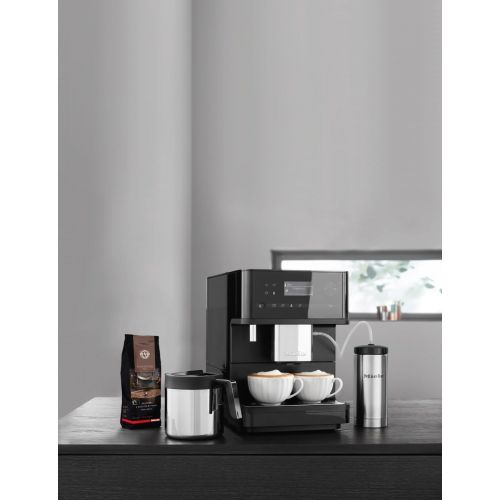  Miele CM 6350 Kaffeevollautomat (OneTouch- und OneTouch for zwei-Zubereitung, vier Geniesserprofile, Tassenwarmer, Heisswasserauslauf, Tassenbeleuchtung, automatische Spuelprogramme)