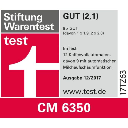  Miele CM 6350 Kaffeevollautomat (OneTouch- und OneTouch for zwei-Zubereitung, vier Geniesserprofile, Tassenwarmer, Heisswasserauslauf, Tassenbeleuchtung, automatische Spuelprogramme)