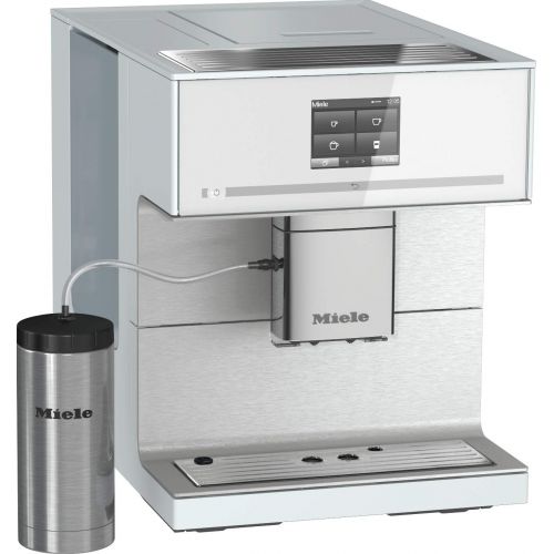  Miele CM 7350 Kaffeevollautomat (Smartphone bedienbar mit WiFiConnect, Kaffeemaschine fuer Bohnen, Pulver und Tee, automatisch einstellbaren Zentralauslauf) weiss