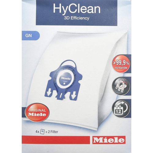  [아마존 핫딜]  [아마존핫딜]Miele 9917730 Staubbeutel GN HyClean 3D, 4 Staubbeutel, 1 Air Clean Abluftfilter fuer saubere Raumlauft, 1 Motorschutzfilter, blau