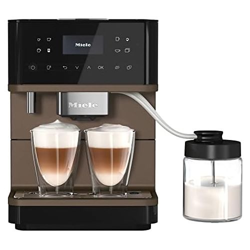  NEW Miele CM 6360 MilkPerfection Automatic Wifi Coffee Maker & Espresso Machine Combo, Obsidian Black & Bronze Pearl Finish - Grinder, Milk Frother, Cup Warmer, Glass Milk Containe