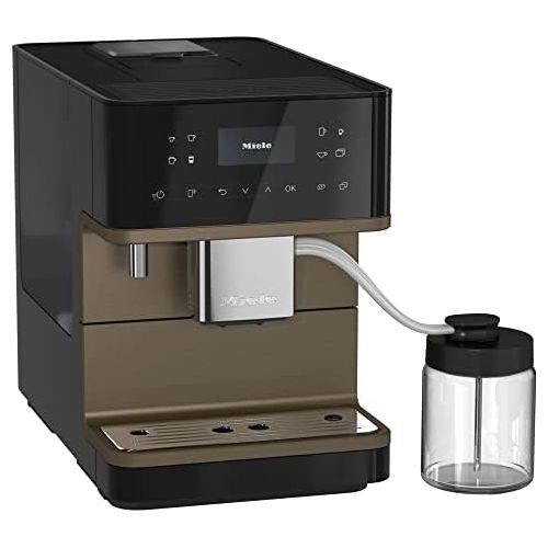  NEW Miele CM 6360 MilkPerfection Automatic Wifi Coffee Maker & Espresso Machine Combo, Obsidian Black & Bronze Pearl Finish - Grinder, Milk Frother, Cup Warmer, Glass Milk Containe