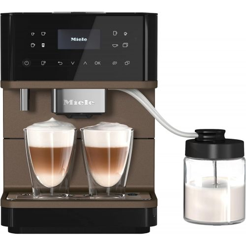  NEW Miele CM 6360 MilkPerfection Automatic Wifi Coffee Maker & Espresso Machine Combo, Obsidian Black & Bronze Pearl Finish - Grinder, Milk Frother, Cup Warmer, Glass Milk Containe