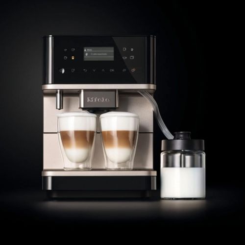  NEW Miele CM 6360 MilkPerfection Automatic Wifi Coffee Maker & Espresso Machine Combo, Obsidian Black & Clean Steel Metallic - Grinder, Milk Frother, Cup Warmer, Glass Milk Contain