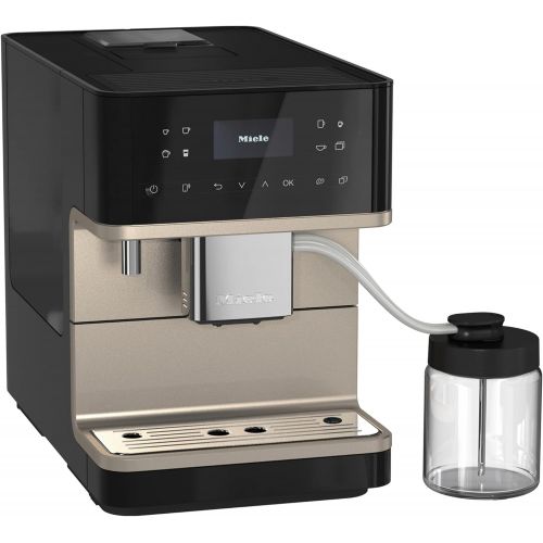  NEW Miele CM 6360 MilkPerfection Automatic Wifi Coffee Maker & Espresso Machine Combo, Obsidian Black & Clean Steel Metallic - Grinder, Milk Frother, Cup Warmer, Glass Milk Contain