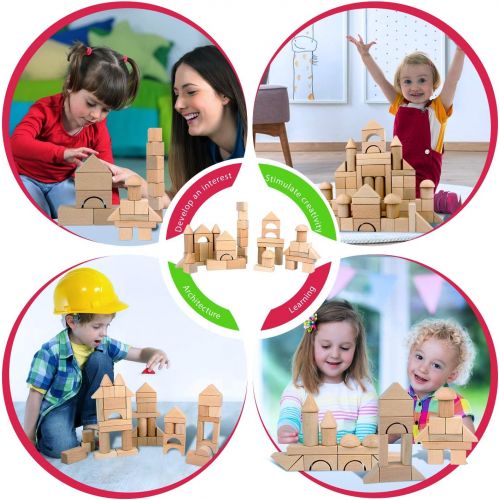  Migargle Wooden Number Puzzle Sorting Montessori Toys for Toddlers - Shape Sorter Game for age 3 4 5 6 year olds kids - Preschool Education Math Stacking Block - 5 In 1 Learning Wood Toys J