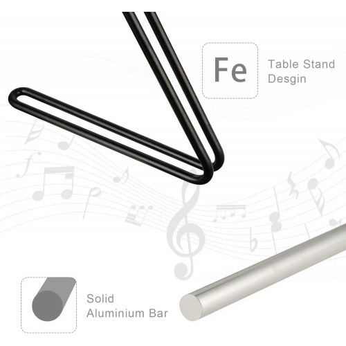  Migargle Table Top Bar Chime, Single-row Musical Percussion Instrument with Solid Aluminum Pipe and Iron Stand Stick for Ornament Classroom Office Decoration Kids Educational Gift