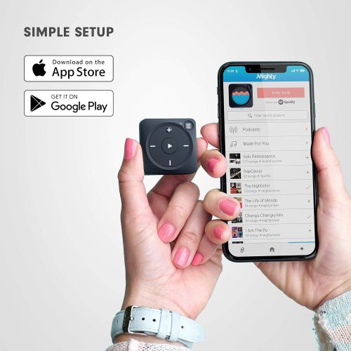  [아마존베스트]Mighty Vibe Spotify and Amazon Music Player - Bluetooth & Wired Headphones - 1,000+ Song Storage - No Phone Needed - Blue