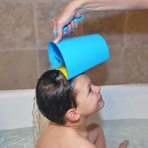  [아마존베스트]Mighty Clean Baby Shampoo Rinse Cup | Baby Bath Rinser Pail to Wash Hair and Wash Out Shampoo by Protecting Infant Eyes - Kids Bathing Without TEARS