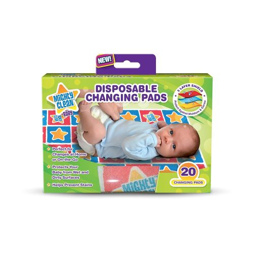  [아마존베스트]Mighty Clean Baby Disposable Changing Pad - 20 ct