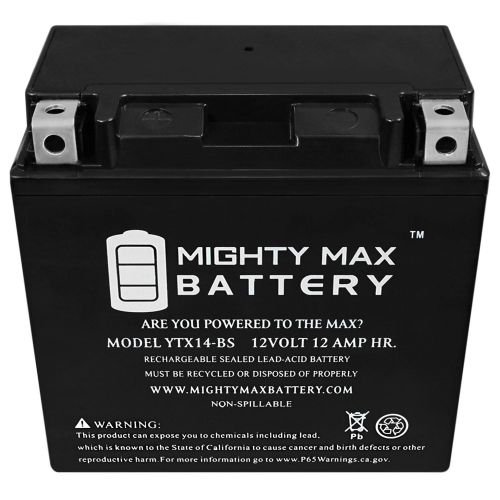  Mighty Max Battery YTX14-BS Replacement Battery For YAMAHA Apex (2006-2009)