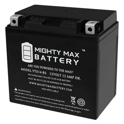  Mighty Max Battery YTX14-BS Replacement Battery For YAMAHA Apex (2006-2009)