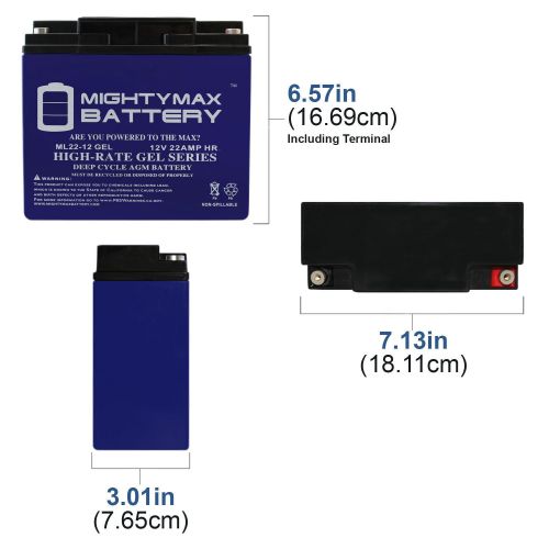  Mighty Max Battery 12V 22AH GEL Battery for ATD Tools Jump Starter 5926