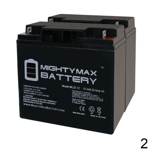  Mighty Max Battery 12V 22AH SLA Battery for ATD Tools Jump Starter 5926 - 2 Pack