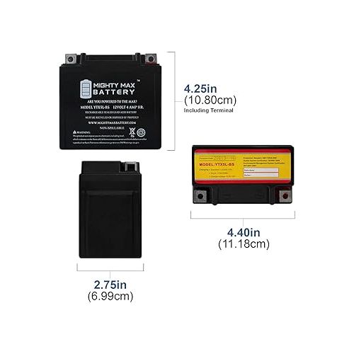  YTX5L-BS Replacement Battery for Shorai LFX07L2-BS12