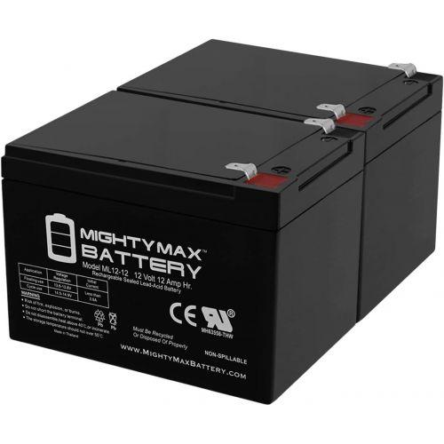  Mighty Max Battery 12V 12Ah F2 Scooter Battery for Enduring CB12-12, CB-12-12 - 2 Pack Brand Product