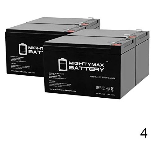 Mighty Max Battery ML12-12 - 12V 12AH F2 X-treme XB-502, XB502 Extreme Electric Moped Battery - 4 Pack brand product