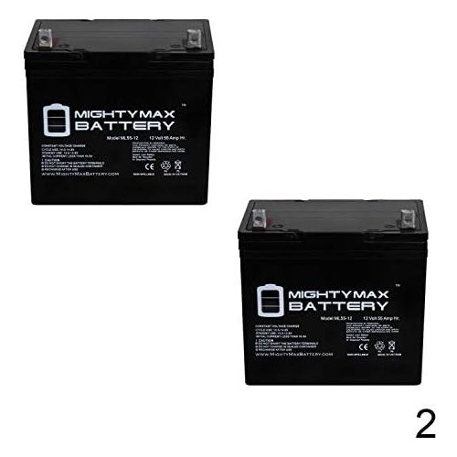  Mighty Max Battery UB12550 12V 55Ah Scooter Wheelchair Mobility AGM Battery - 2 Pack brand product