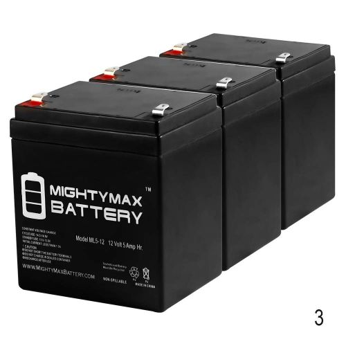  Mighty Max Battery 12V 5AH SLA Battery for Monster High Electric Scooter - 3 Pack Brand Product