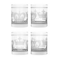 Mignon Faget Crown Double Old Fashioned Glasses, Set of 4