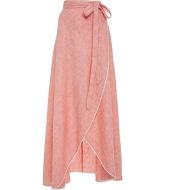 Miguelina Lace-Trimmed Linen Maxi Skirt