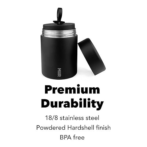  MiiR, Airtight Coffee Canister, Portable Storage for Coffee, Tea, and More, Stainless Steel Construction, Black