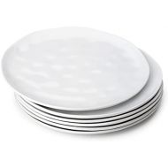 Miicol Durable Porcelain 6-Piece Salad Plate Set, Elegant White Serving Plates (8-inch lunch plates)