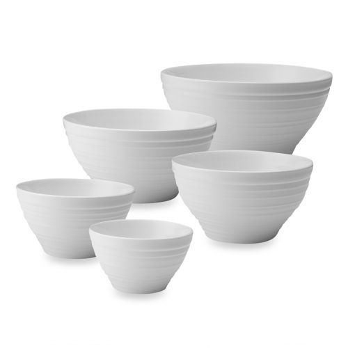  Mikasa Swirl 5-Piece Stacking Bowl Set in White