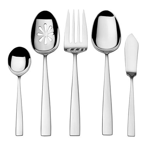  Mikasa Everett 101-Piece 18/10 Stainless Steel Flatware Set, 101pc