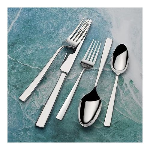  Mikasa Everett 101-Piece 18/10 Stainless Steel Flatware Set, 101pc