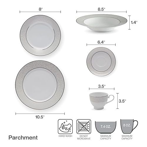  Mikasa 5224232 40-Piece Dinnerware Set, Parchment