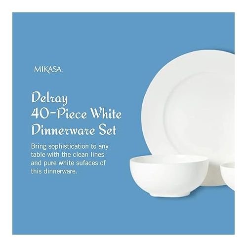  Mikasa Delray Bone China Dinnerware, 40-Piece Set