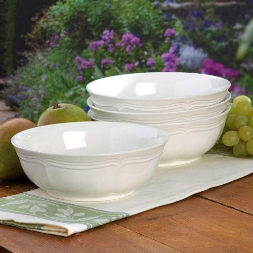  Mikasa French Countryside Cereal Bowl, 7-Inch, Set of 4 , White - F9000-421