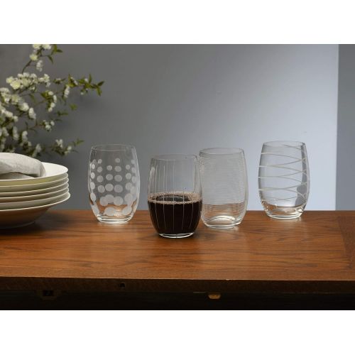  [아마존베스트]Mikasa Cheers Stemless Wine Glass, 17-Ounce, Set of 4, Clear