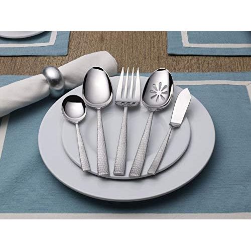  Mikasa 5204881 Oliver 65-Piece 1810 Stainless Steel Flatware Set with Serveware, Service for 12