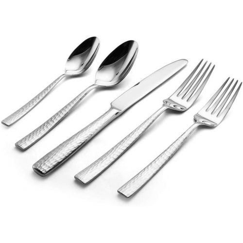  Mikasa 5204881 Oliver 65-Piece 1810 Stainless Steel Flatware Set with Serveware, Service for 12