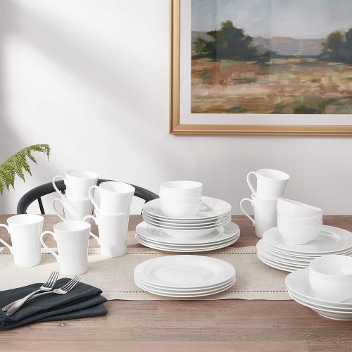  Mikasa Lucerne White 40-Piece Dinnerware Set, Service for 8