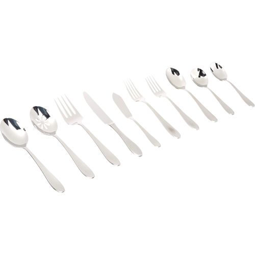  Mikasa Sinclair 65-Piece Stainless Steel Flatware Set with Caddy, Service for 12