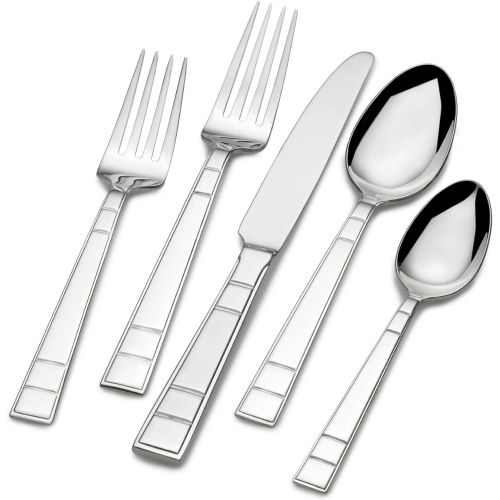  Mikasa Sinclair 65-Piece Stainless Steel Flatware Set with Caddy, Service for 12