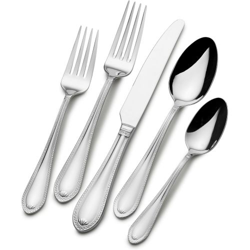  Mikasa Sinclair 65-Piece Stainless Steel Flatware Set with Caddy, Service for 12