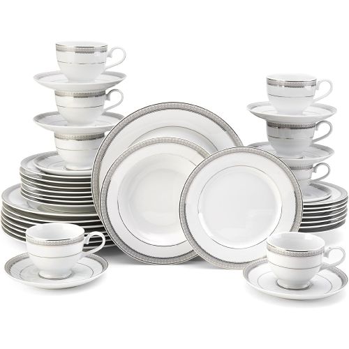  Mikasa Platinum Crown 40-Piece Dinnerware Set, Service for 8