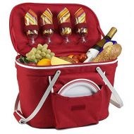 Mikash Collapsible Insulated Picnic Basket Set with Serving for 4 | Model PCNCST - 6 |