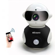 Mikayoo Wireless Camera,Portable Robot Shape 360° Adjustable Wireless IP Camera WiFi Surveillance Security Network Baby Monitor Camera/Carcorder Built in Mic Speaker Infrared Senso