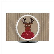 Miki Da TV Cover Christmas Deer in red Jumper in Patterned Frame L37 x W38