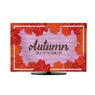 Miki Da TV Curtain Cover Autumn Banner Card with Oak Leaves Frame and Trendy Autumn Brush Lettering Seasonal Fall Sale Card L47 x W48
