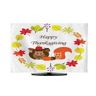Miki Da Hanging Type tv Cover Vector Illustration of Happy Thanksgiving Background Frame with Fall Leaves and Cute animals5052