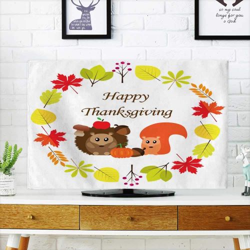  Miki Da Hanging Type tv Cover Vector Illustration of Happy Thanksgiving Background Frame with Fall Leaves and Cute animals5052